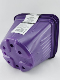 Горшок для рассады квадратно-круглый 12х12х9см, объем - 0,75л, формованный, цветной СЗТК