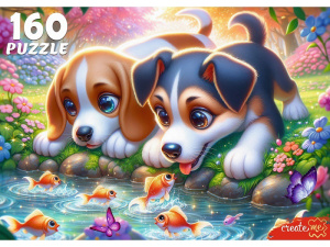 Пазлы  160 элементов Щенки и рыбки Х160-7609