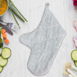 Варежка кухонная стеганая рогожка Калейдоскоп Текстура серая 10391/1 ДомВелл 