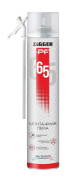 Пена монтажная Zigger PF 65, бытовая, всесезонная, 830мл/830г 01-03-56