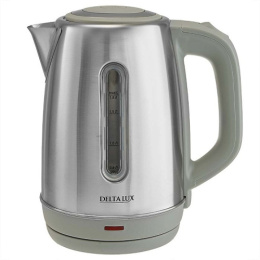 Чайник электрический 1,8л 2000Вт, нержавеющая сталь, диск, серый Delta lux DE-1015