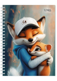 Тетрадь  48 листов линейка Обнимашки, гребень С0153-01