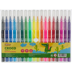 Фломастеры 18 цветов №1 School Croco, смываемые 1559775
