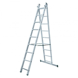 Лестница алюминиевая универсальная двухсекционная  9 ступеней (4,10м) Ufuk