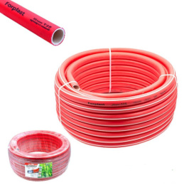 Шланг поливочный ТЭП армированный 1/2" (12мм) 25м, 130 грамм, 3-х слойный, красный ForPlast