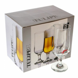 Бокалы для пива стеклянные Tulipe (Тулип) набор 6шт. 370мл, в п/у Pasabahce Бор 44169