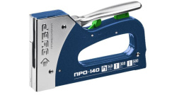 Пистолет мебельный 3 в 1 металлический Про-140 Профессионал (тип скобы 140, 6-16мм; гвозди (штифты) 300, 16мм; 500, 16м Зубр 4-31573