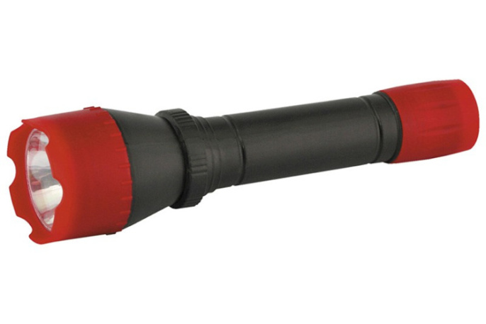 Фонарь на батарейках светодиодный  1LED красный (ААх2) Ultraflash 6102-ТН