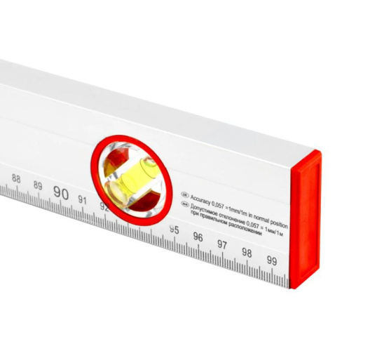Уровень 1000мм алюминиевый с 3 глазками, линейка, серебрянный Sparta 331295