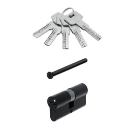 Личинка (цилиндровый механизм) Vettore ZN M70 Z MBP (35х35), 5 ключей, черный матовый Vettore 41258