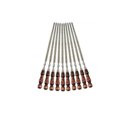 Шампур из нержавеющей стали 83см (лезвие 60см) деревянная лакированная ручка Фигурная с колпачком 2 культуры 2К-516