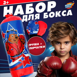 Боксерский набор Мишка: груша 35см, перчатки Woow toys №SL-00790/2948299