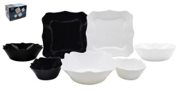 Набор столовый стеклокерамический 19 предметов квадратный черно-белый Lavenir 19PC LFH WHITE/BLACK