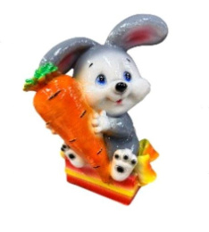 Копилка гипсовая Вислоухий кролик с морковью 24х14см Гарденвилл 517