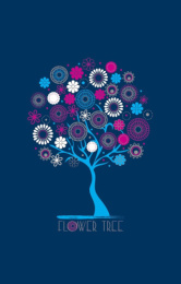 Книжка записная А5  96 листов Цветочное дерево, книжный переплет С3361-02