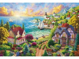 Алмазная мозаика на подрамнике 30х40см Деревня у моря НД-0500