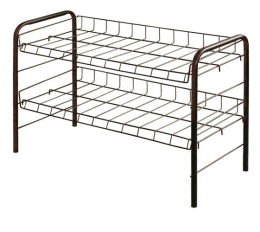 Этажерка для обуви металлическая 2 полки 66х28х44см, медный антик Nika ЭТ3/А