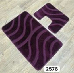 Комплект ковриков напольных для ванной и туалета на латекс. основе Maximus Классик 2пр. 50х 80см/40х50см, Aubergine/баклажановый Confetti  576