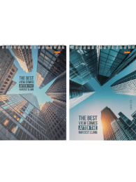 Блокнот А5  40 листов Городские небоскребы, гребень 40-7968