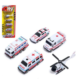 Машины пластиковые набор  5шт. City Скорая помощь, на блистере 5148760