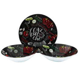 Набор салатников стеклянных 3шт. круглые (180мм/600мл, 200мм/800мл, 220мм/1,2л) Gazpacho, в п/у Appetite ST-05-GZ