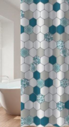 Штора для ванной полиэстер 180х180см 12 колец Gini AC-2-01