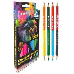 Карандаши цветные 48 цветов 24шт. Devente Triolino Ultra, двухсторонние, 4M, трехгранные 5025501