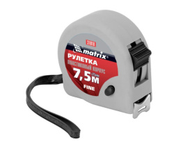 Рулетка  7,5м х 25мм пластиковый корпус, Fine Matrix 31018
