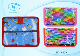 Пенал однокамерный с реверсивными пайетками, если провести рукой меняют цвет МС-4400