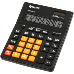 Калькулятор Eleven 12 разрядов, 155х205х36мм, черный/оранжевый CDB1201-BK/OR 365633