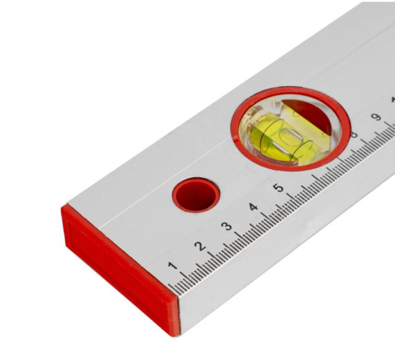 Уровень  600мм алюминиевый с 3 глазками, линейка, серебрянный Sparta 331235