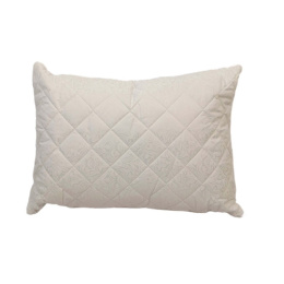 Подушка 50х70см Лебяжий пух (чехол п/э 70, стеганый с молнией, кант) в пакете ДомВелл 