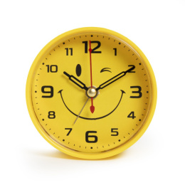 Будильник механический кварцевый d- 8см Смайлик, желтый Рубин В7-031