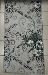 Коврик напольный на войлочной основе с низким ворсом Принт 100х150см p1187/a2p(зел)