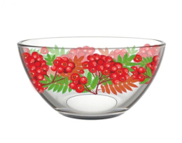 Салатник стеклянный средний 160мм/700мл Рябинушка Декостек 425/1-Д