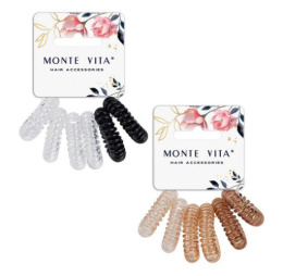 Резинки для волос Monte Vita набор   6шт. пружинка, 3,5см, ассорти 457058