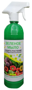 Зеленое мыло 1л готовое для защиты от насекомых вредителей и болезней растений