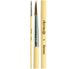 Кисть № 5 белка круглая живописная, деревянная ручка, Attomex 8073704