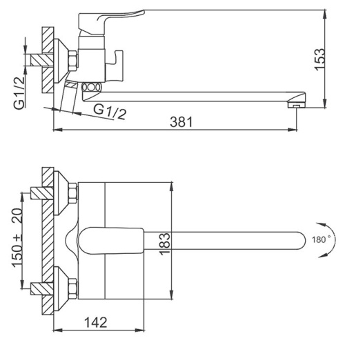 Смеситель для ванны Frud R101 R22101 Frud 32904