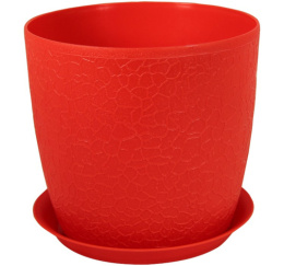 Кашпо пластиковое Верона с поддоном  3,0л d-18см h-16см красный Idea М3097