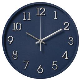 Часы настенные круглые d-28см Классика, синий, открытые стрелки Рубин 2831-006