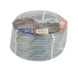 Шланг поливочный ПВХ армированный Экстра 1/2" (12,5мм) 25м, 110 грамм, 3-х слойный, прозрачный ForPlast