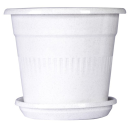 Кашпо пластиковое Гамма №5 с поддоном 8л 27х27х24см белый Ар-Пласт 07005