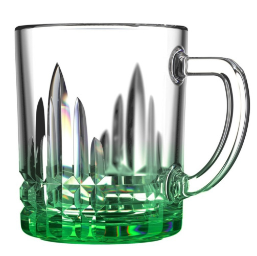 Кружка стеклянная 300мл Венеция цветное дно микс Декостек 128-Н9