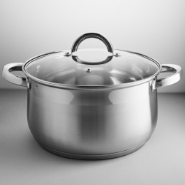 Кастрюля из нержавеющей стали  6,5л 240мм стеклянная крышка Webber BE-147/2