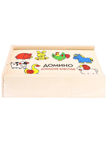 Домино детское Домашние животные, деревянные детали ИД-1472