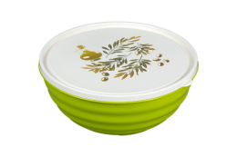 Салатник пластиковый Тоскана 3,0л с крышкой оливковый Ар-Пласт 09037