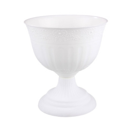Вазон для цветов пластиковый Венеция на ножке 10л d-33см h-35,5см белый Альтернатива М3127