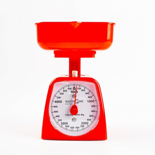 Весы кухонные механические до  5кг, красный Maxtronic MAX-1800