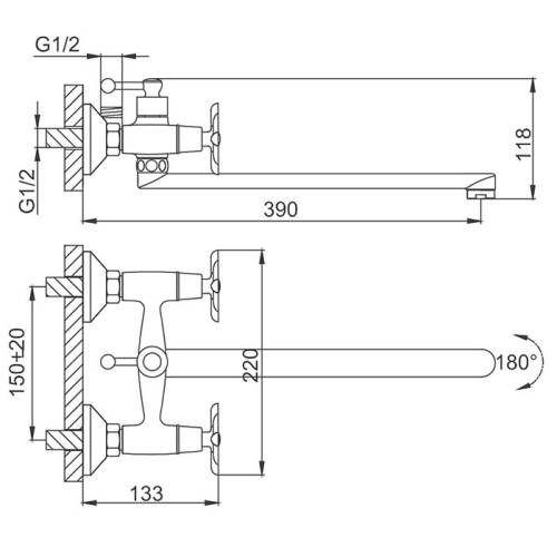 Смеситель для ванны Frud R601 R22601 Frud 34980